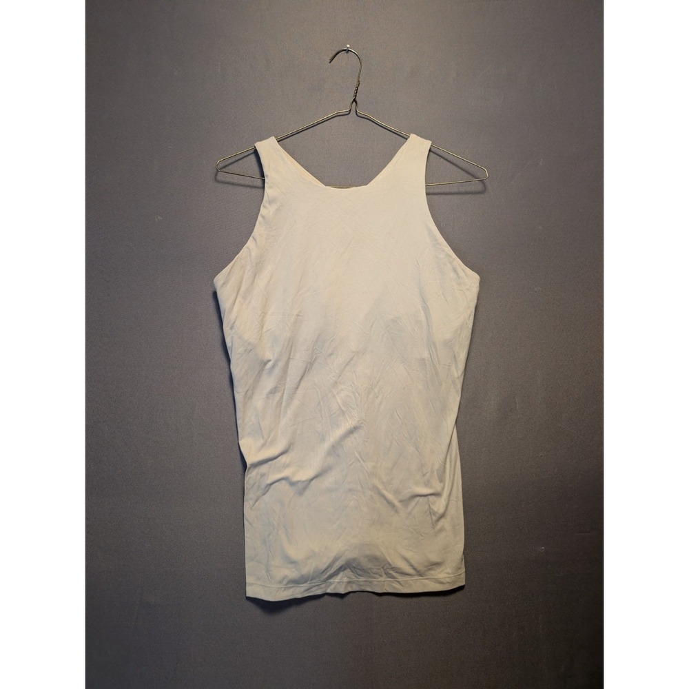CRZ Yoga Womens White Racerback Tank Top Sleeveless Gym Training Pullover L